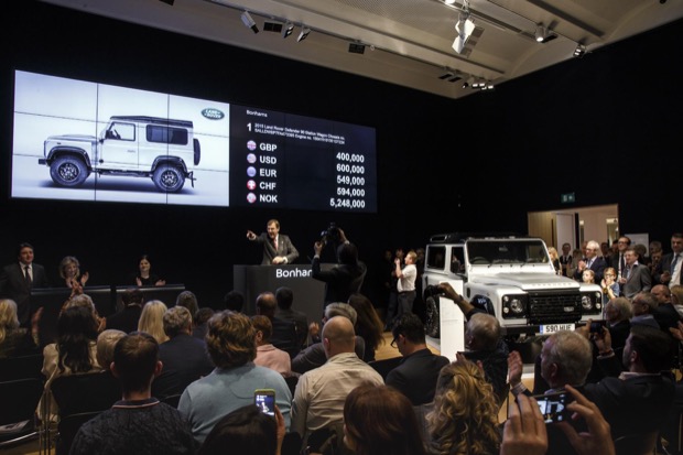 LAND ROVER ‘DEFENDER 2,000,000’ SELLS FOR RECORD £400,000 AT BONHAMS CHARITY AUCTION