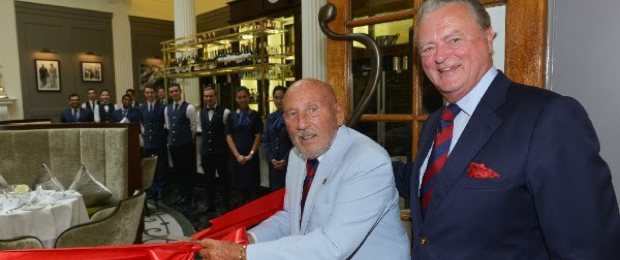 Header Sir Stirling Moss OBE officially opens Stirling’s at Woodcote Park with Royal Automobile Club Chairman Tom Purves