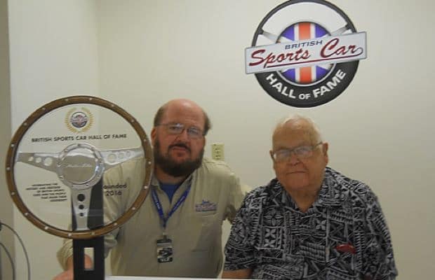 Michael Carnell with Richard Knudson and the Moto-Lita Hall of Fame Award