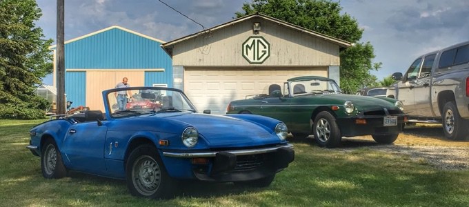 Vintage Triumph Spitfire and MG in Ohio