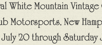 Inaugural White Mountain Vintage Grand Prix, New Hampshire
