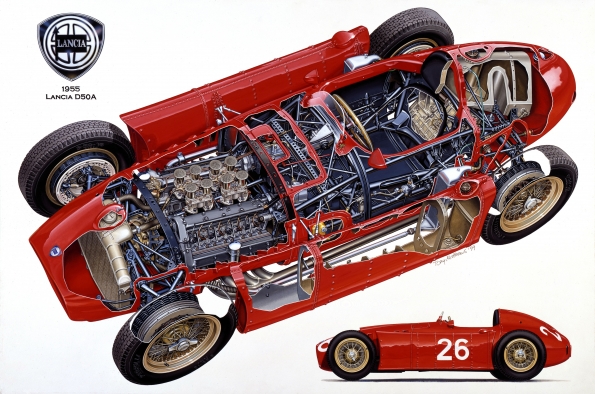 Lancia cutaway by artist Tony Matthews