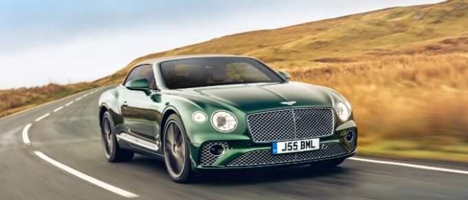 Tweed Interior Option for Bentley - shot of car on road