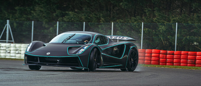 Lotus Evija honored in BBC Top Gear Electric Awards - Side shot skidding on track