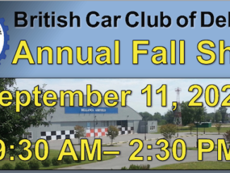 11th British Car Club of Delaware, Annual Fall Car Show
