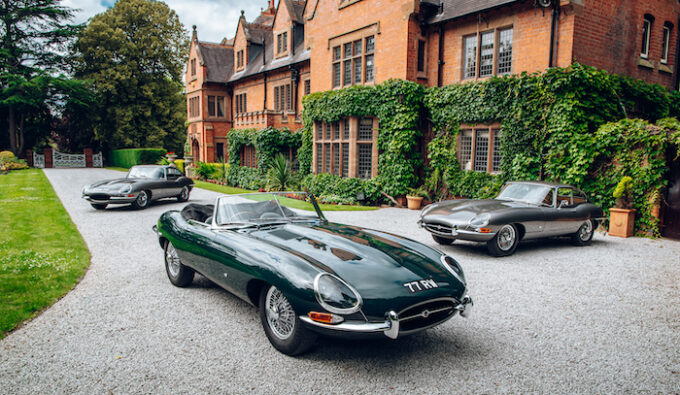 Original Geneva Motor Show Jaguar E-Types Reunited at home of William Lyons Closeup