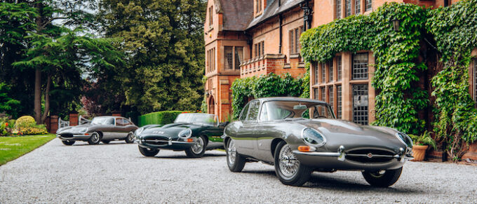 Original Geneva Motor Show Jaguar E-Types Reunited at home of William Lyons Closeup