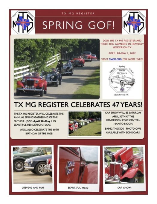 Henderson Texas Ad for MG GoF 2022