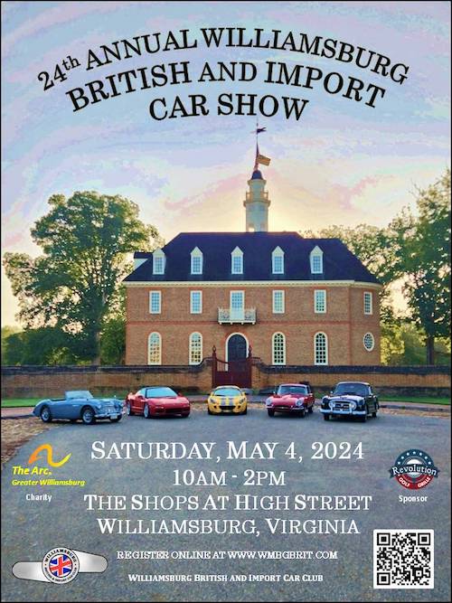24th Annual Williamsburg British and Import Car Show Flyer