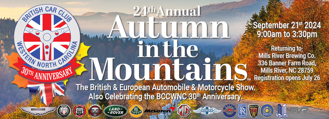 2024 BCCWNC Autumn in the Mountains Car Show Asheville