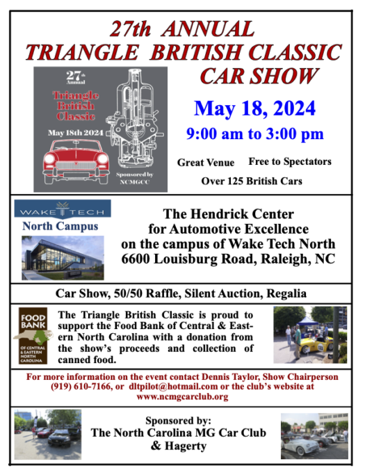 2024 Triangle British Classic Car Show Raleigh