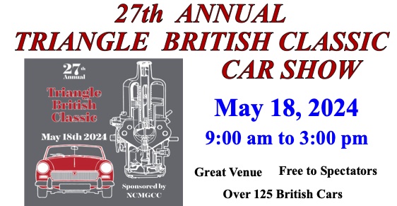 2024 Triangle British Classic Car Show Raleigh Header