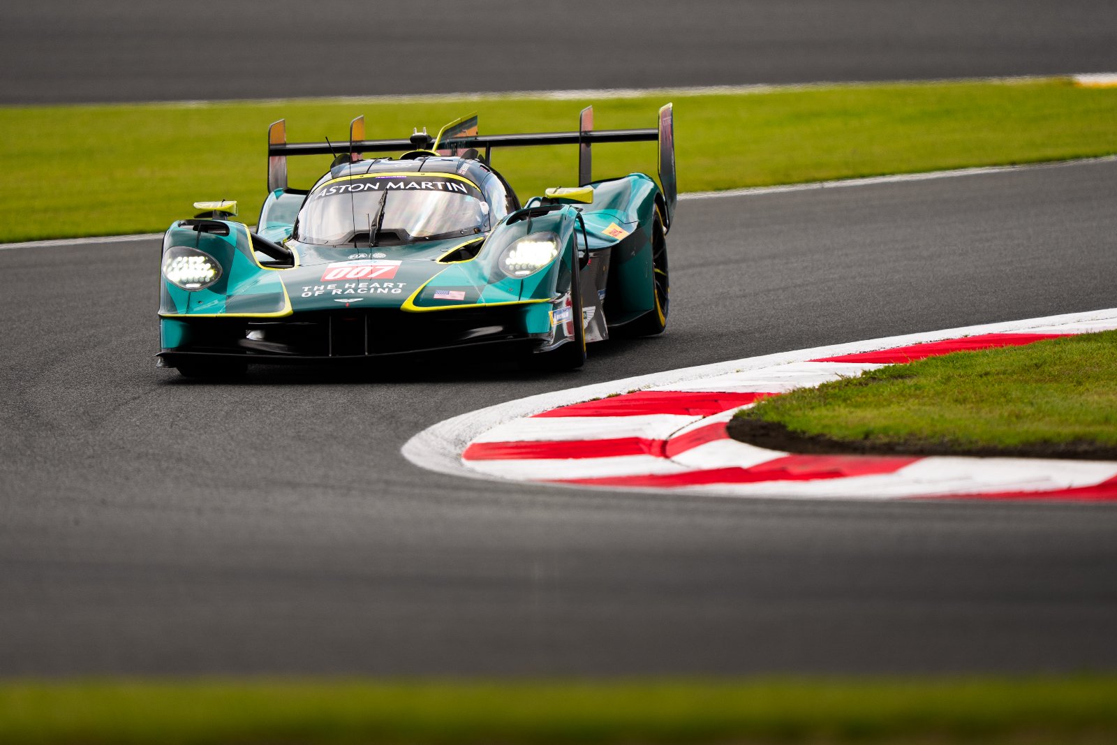 The #007 Aston Martin Valkyrie of Harry Tincknell and Tom Gamble on track at Fuji Speedway