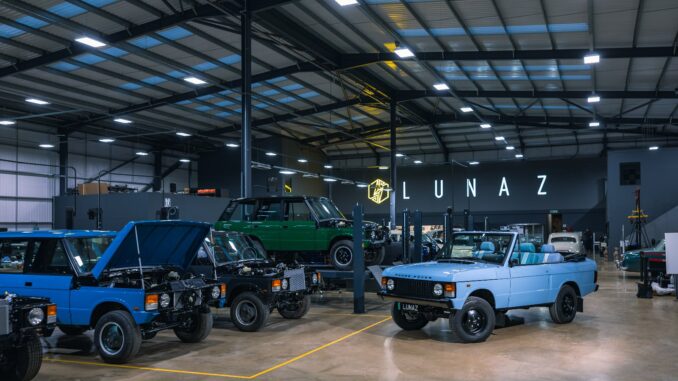 Range Rover Classic restomods in various stages of build inside the Lunaz factory at Silverstone